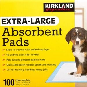 Kirkland Signature Extra-Large Absorbent Pads, 30 in L X 23 in W, 100-count